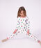 Pyjama enfant en molleton imprim&eacute; No&euml;l blanc/multicouleur
