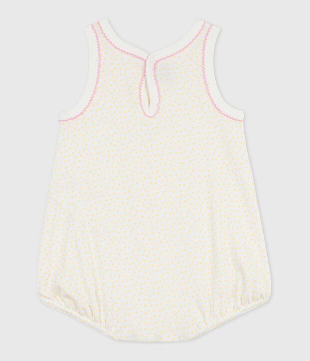 Combinaison courte sans manches b&eacute;b&eacute; en coton jaune/jaune