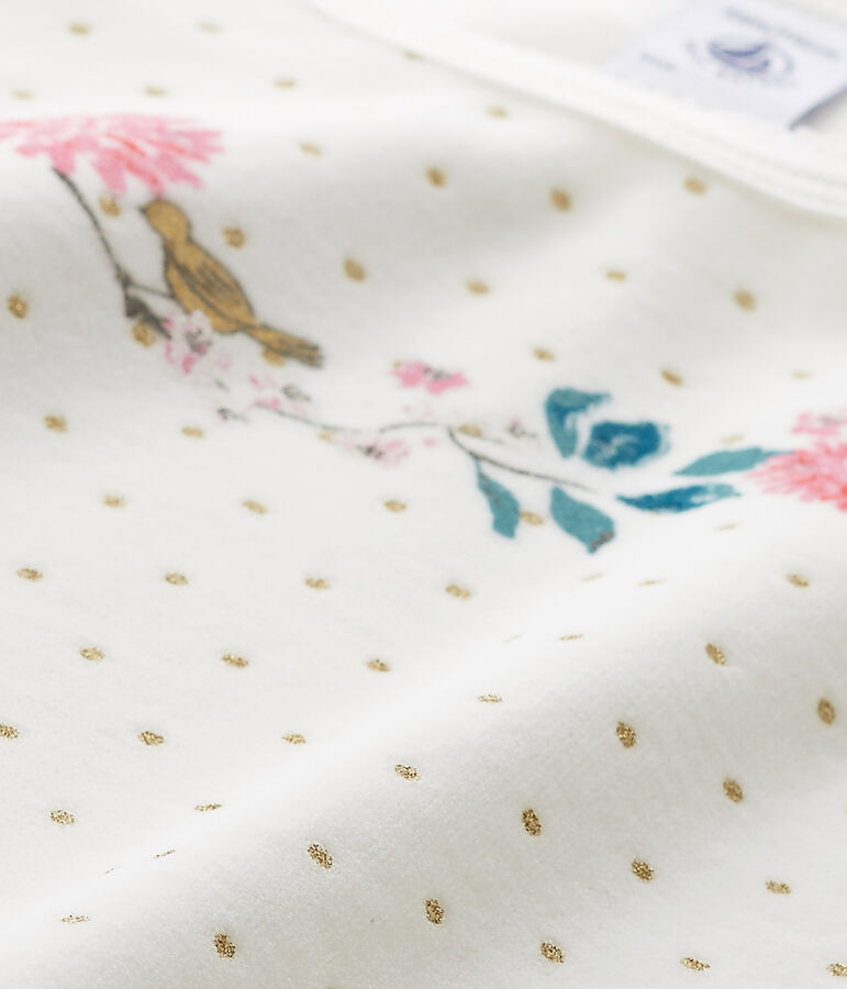 Chemise de nuit fille en bouclette velours wit LAIT/geel OR