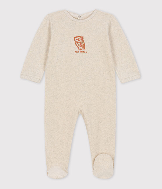Babyslaappakje met uiltjes in fluweel beige MONTELIMAR CHINE