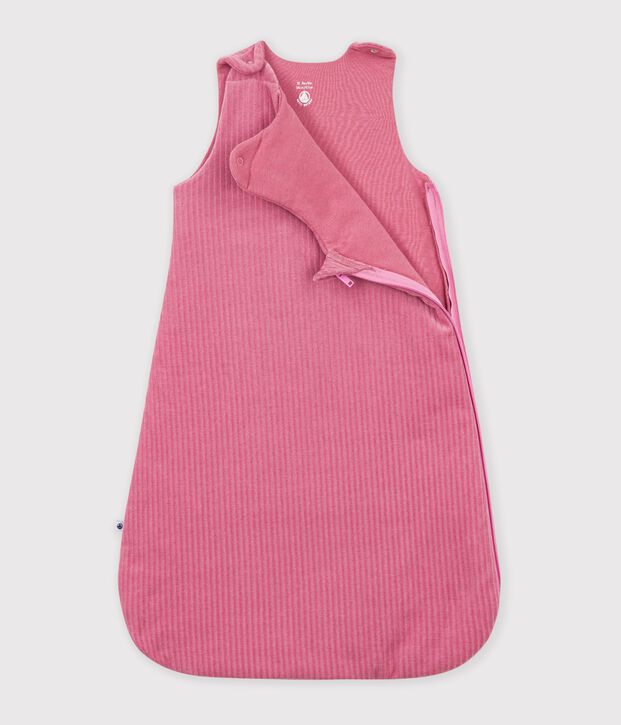 Effen fluwelen trappelzakje voor baby's TOG 3 roze