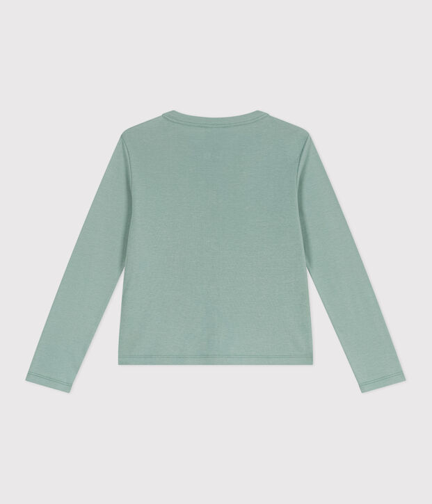 Cardigan enfant en coton uni vert