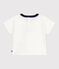 Tee-shirt bébé en coton à manches longues, motif logo vintage blanc MARSHMALLOW