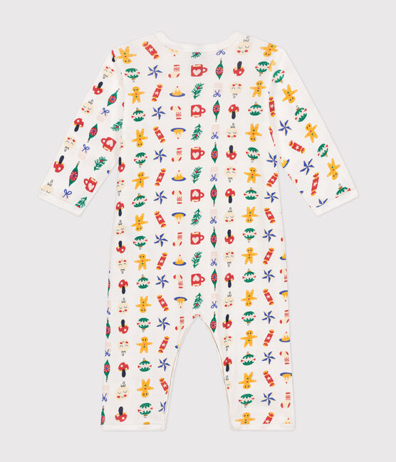 Pyjama sans pieds imprimé en coton bébé blanc MARSHMALLOW/blanc MULTICO