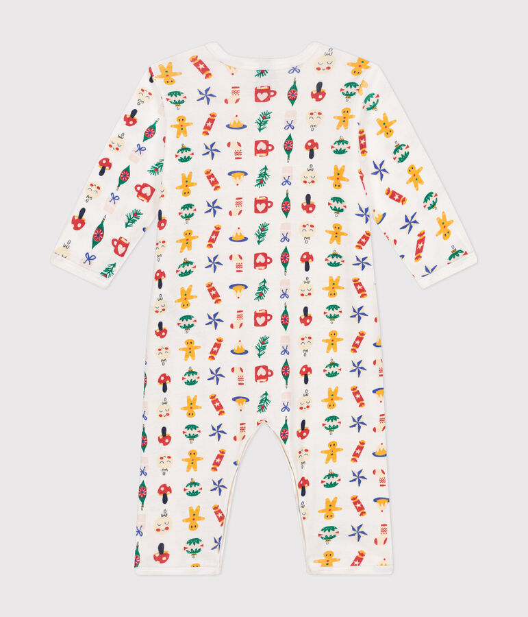 Katoenen babypyjama zonder voetjes met print wit MARSHMALLOW/wit MULTICO