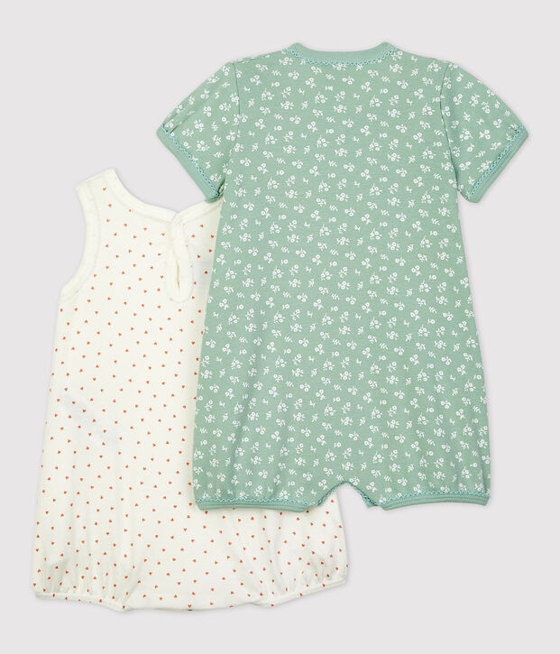 Set van 2 korte katoenen babypakjes multicouleur