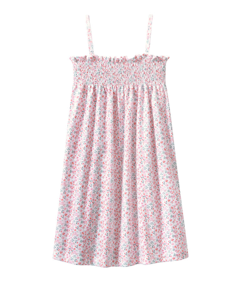 Meisjesnachthemdje met smokwerk en dessin wit ECUME/wit MULTICO