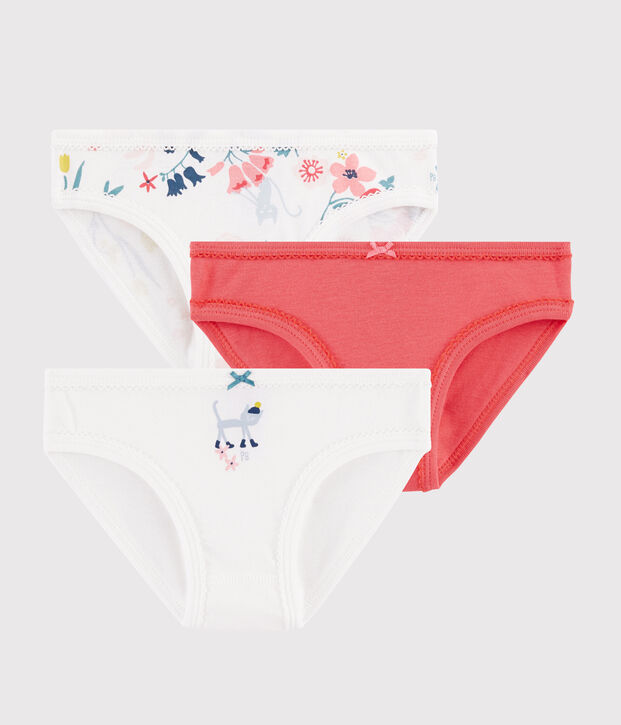 Set van 3 meisjesonderbroeken met bloemenprint multicouleur