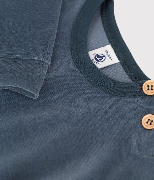 Sweatshirt b&eacute;b&eacute; en velours gris