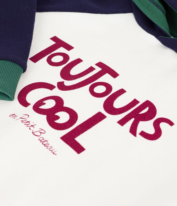 Katoenen sweatshirt met print voor kinderen ecru/multicouleur