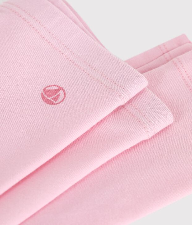 Legging enfant en coton uni rose clair