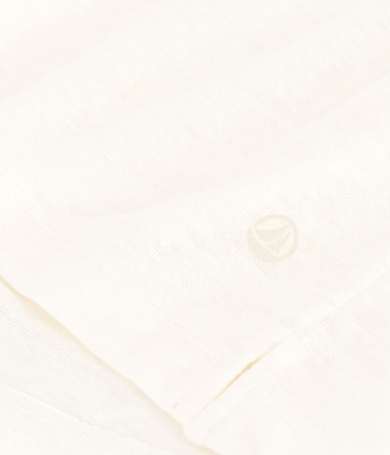 LE Droit, linnen T-shirt voor dames met ronde hals wit