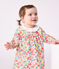Katoenen babyjurkje met lange mouwen en bloemenprint wit/multicouleur