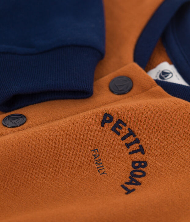 Teddy in molton voor baby's bruin/blauw