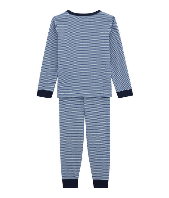 Pyjama petit garçon bleu LIMOGES/blanc MARSHMALLOW