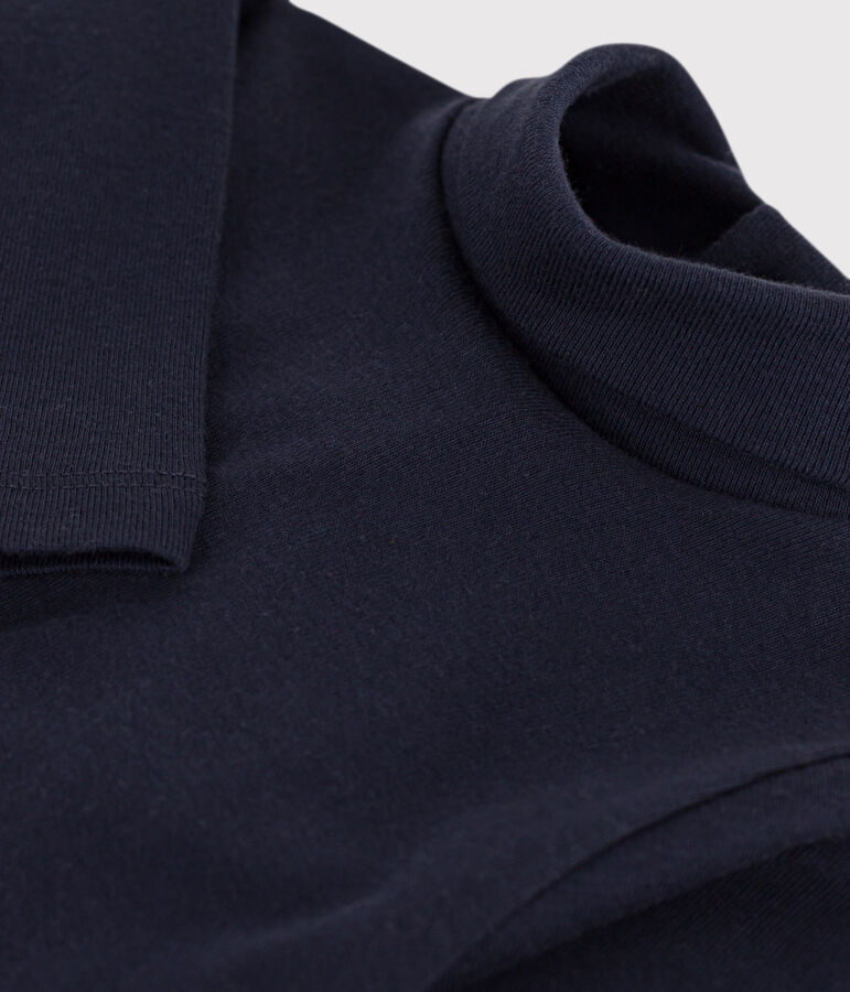 Body manches longues b&eacute;b&eacute; col roul&eacute; en coton bleu