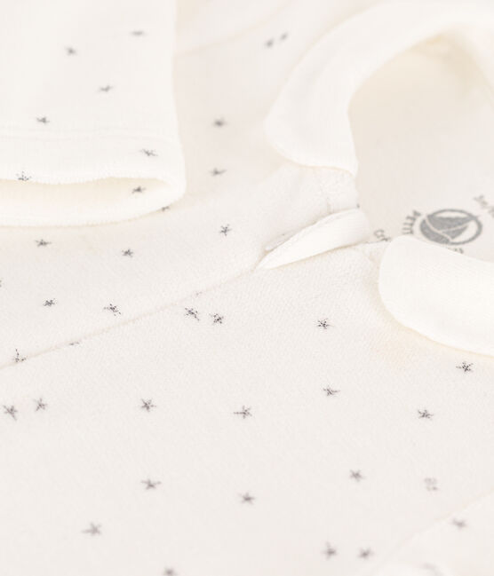 Dors-bien étoiles en velours blanc MARSHMALLOW/gris GRIS