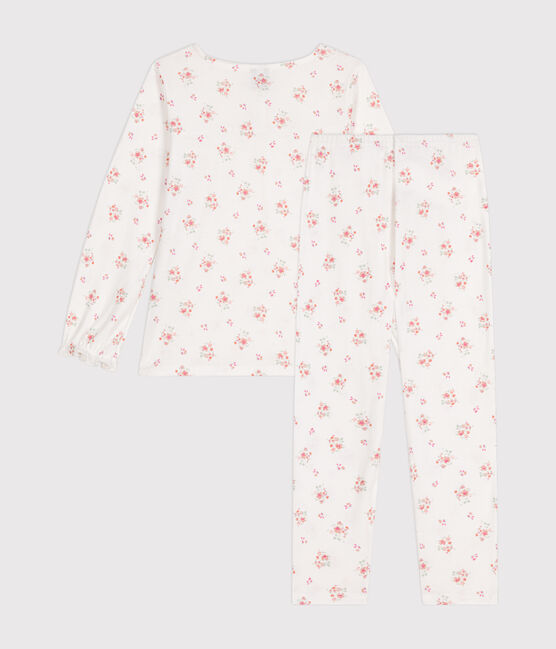 Pyjama en coton  imprimé à fleurs enfant blanc MARSHMALLOW/blanc MULTICO