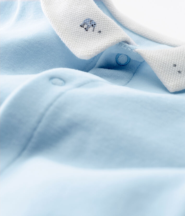 Pyjama van velours en effen katoen voor babyjongens blauw FRAICHEUR