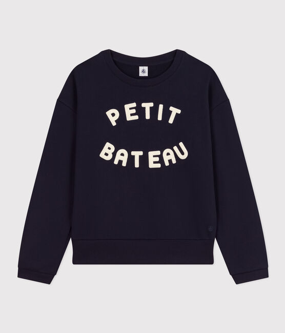 Sweatshirt van fleece voor dames blauw SMOKING