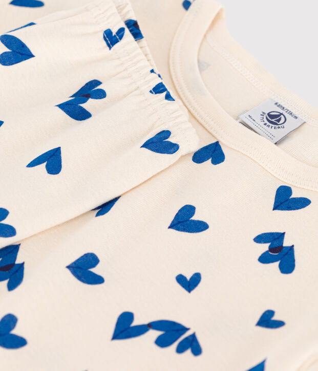 Aansluitende pyjama van katoen voor meisjes ecru/multicouleur