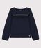 T-shirt met lange mouwen uit katoen voor meisjes blauw SMOKING