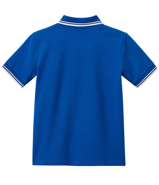Jongenspolo in piquéjersey blauw PERSE