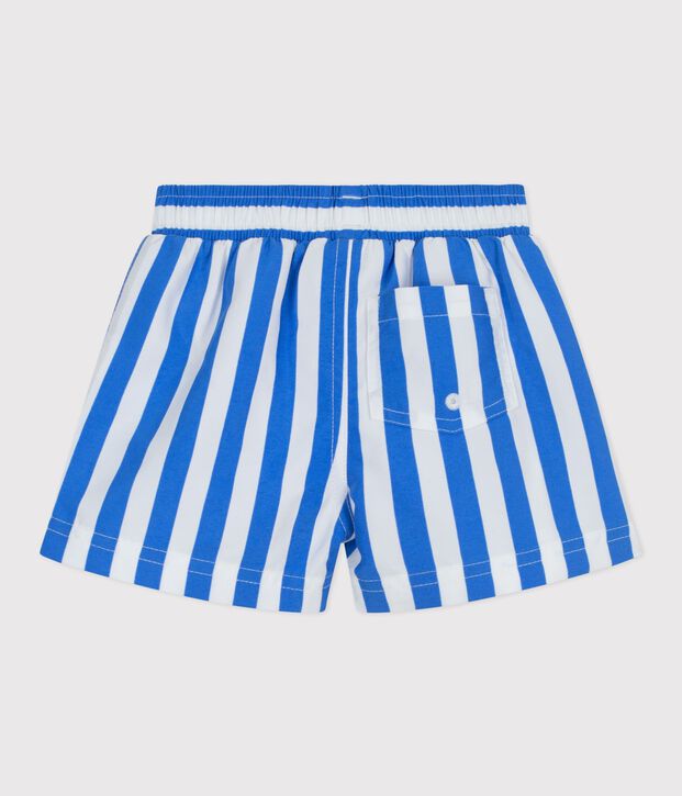 Short de bain b&eacute;b&eacute; ray&eacute; bleu/blanc