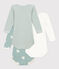 Lot de 3 bodies manches longues coeurs bébé en coton variante 1