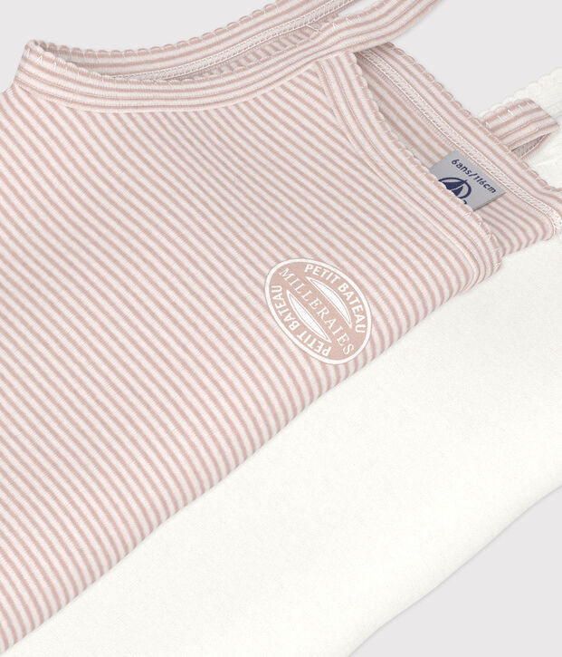 Lot de 2 d&eacute;bardeurs fines bretelles en coton enfant multicouleur