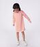 Katoenen kinderjurk met lange mouwen en strepen roze FLEUR/ SPICY