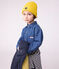Gebreide kindermuts met fleecevoering geel JAUNE