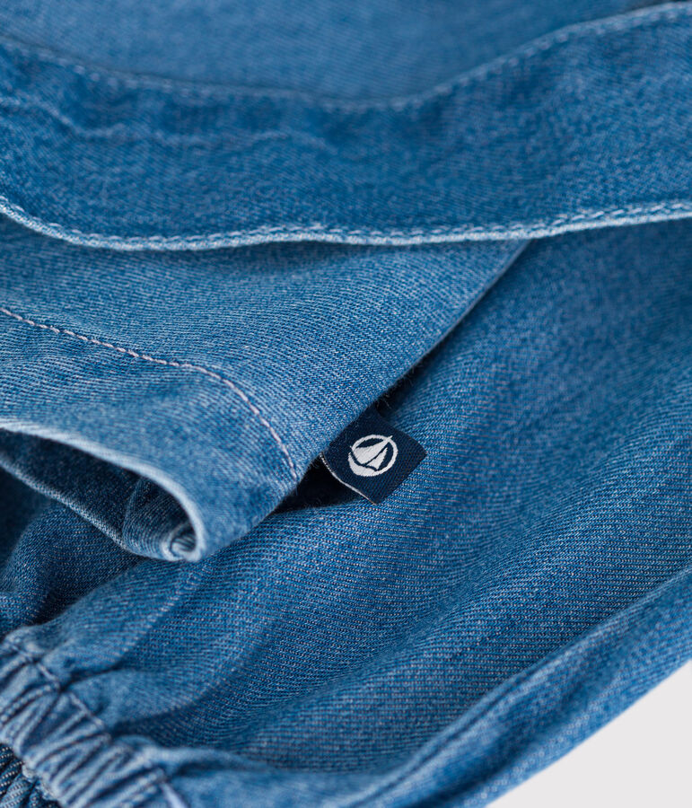 Robe &agrave; manches longues en denim l&eacute;ger enfant fille bleu