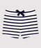Short en jersey épais bio bébé blanc MARSHMALLOW/bleu SMOKING