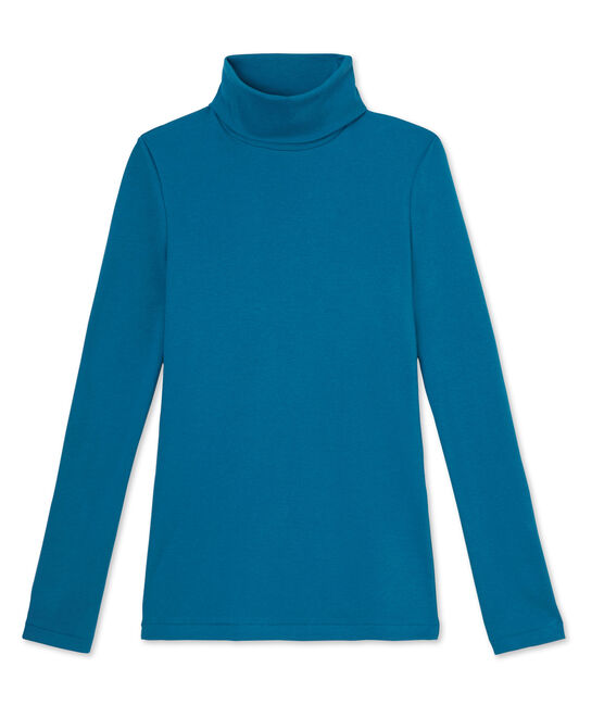 Dames sous-pull in originele ribstof blauw Mallard