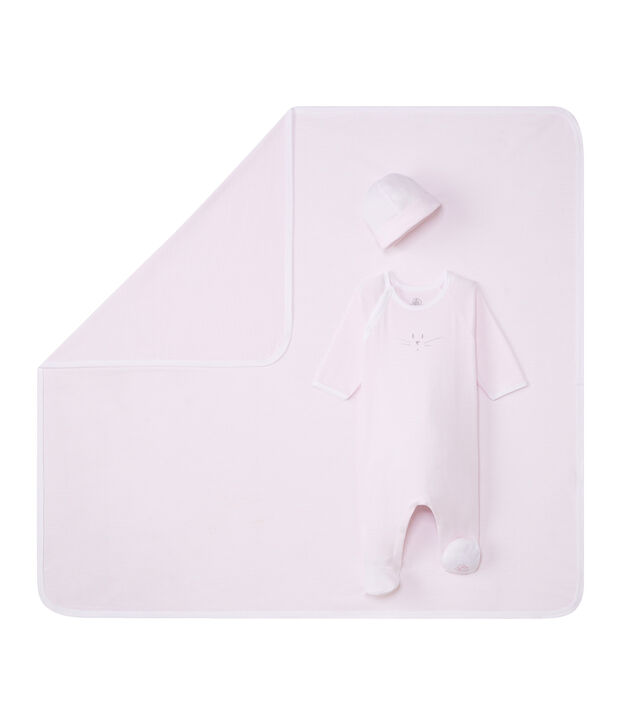 Uniseks geschenkset in 1x1 geribd katoen multicouleur