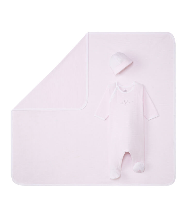 Lot cadeau b&eacute;b&eacute; mixte en c&ocirc;te 1x1 multicouleur