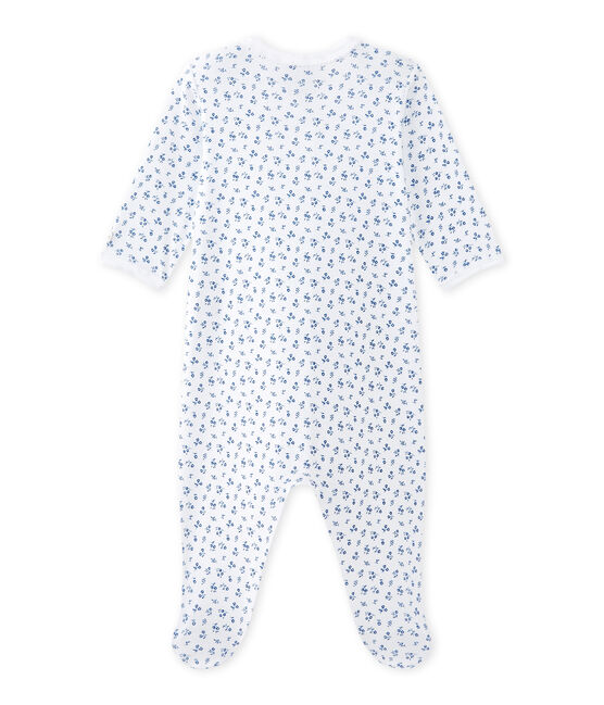 Dors bien bébé fille imprimé blanc ECUME/bleu BLEU