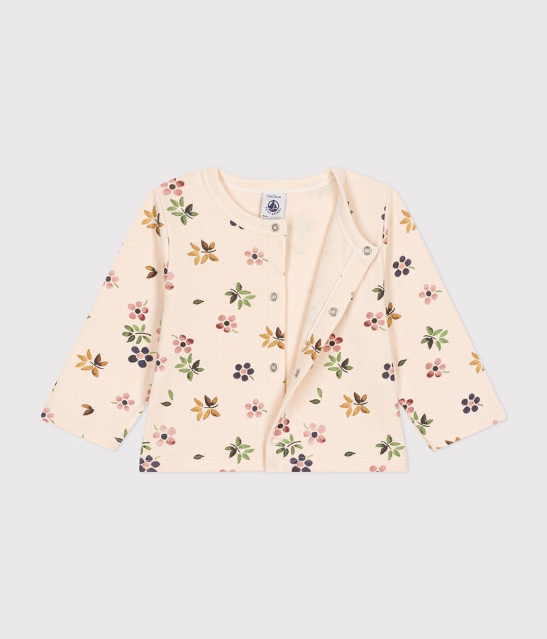 Cardigan en tubique b&eacute;b&eacute; &eacute;cru/multicouleur