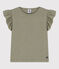 Tee-shirt manches courtes en coton enfant fille vert MARECAGE