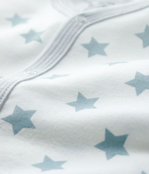 Dors-bien sans pieds &agrave; &eacute;toiles grises b&eacute;b&eacute; en coton blanc/gris