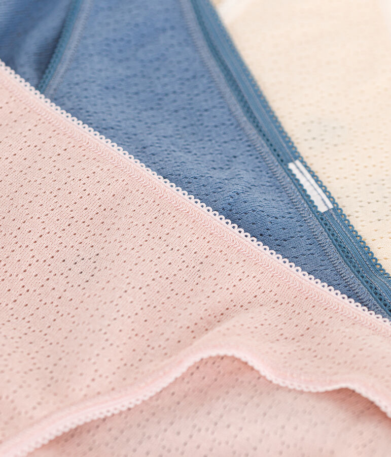 Set van 3 damesslipjes met ajour in katoen multicouleur