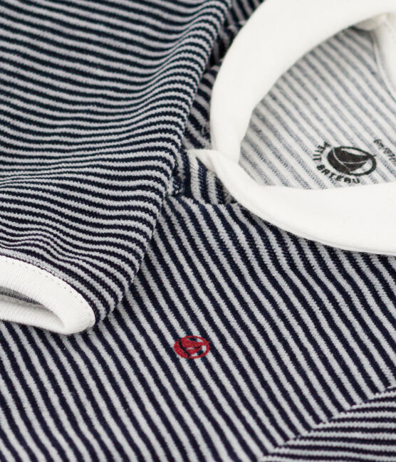 Pyjama bébé milleraie en velours bleu SMOKING/blanc MARSHMALLOW