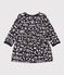 Jurk met lange mouwen in doorgestikte tubic met print voor baby's blauw SMOKING/ AVALANCHE