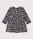 Jurk met lange mouwen in doorgestikte tubic met print voor baby's