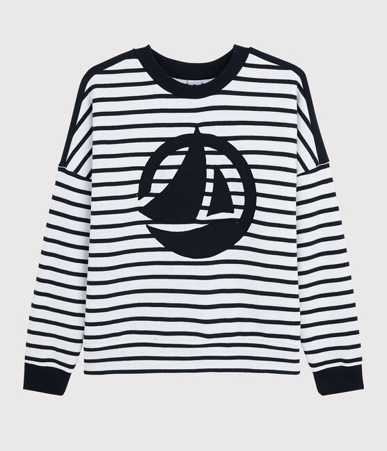 Sweatshirt Dames wit MARSHMALLOW/blauw SMOKING