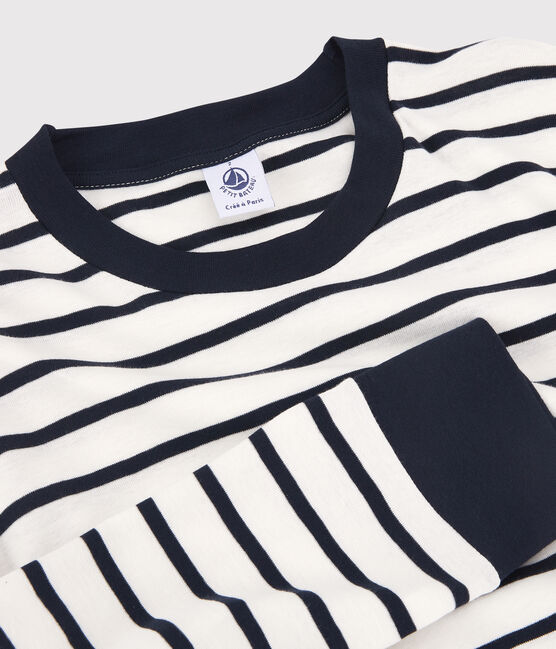 T-shirt marinière en coton Femme blanc MARSHMALLOW/bleu SMOKING