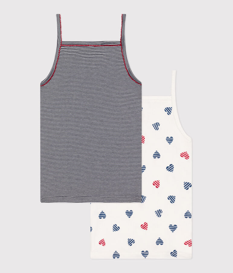 Lot de 2 d&eacute;bardeurs enfant en coton imprim&eacute; c&oelig;urs multicouleur