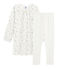 Chemise de nuit petite fille en velours, avec legging blanc MARSHMALLOW/blanc MULTICO
