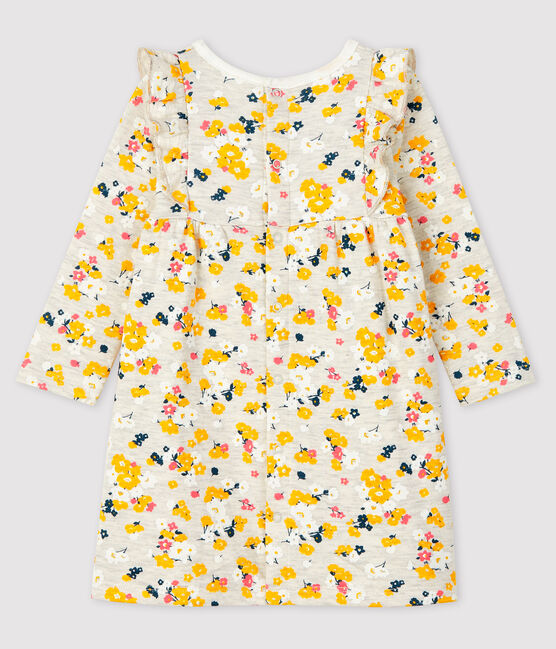 Jurk met lange mouwen babymeisje beige MONTELIMAR/wit MULTICO